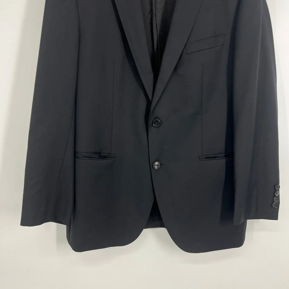 Hugo‎ Boss Mens The James3 Sharp5WE Black Blazer Sport Coat 42R Solid Two Button